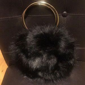 Black puffy handbag